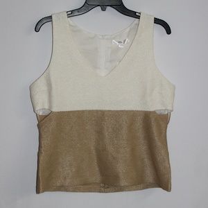 DrewNatural White Dev Colorblock V Neck Cutout L